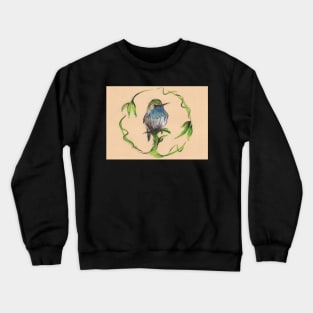 'Tiny'   Hummingbird watercolor painting by Rebecca Rees Crewneck Sweatshirt